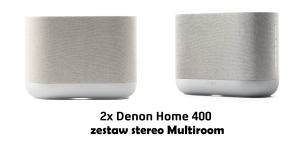 2x Denon Home 400 Stone Bezprzewodowe inteligentne głośniki z systemem HEOS, obsługujące Dolby Atmos Music - zestaw 2szt.