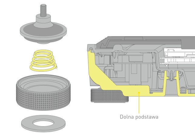 Grafika izolatora silnie tłumiącego drgania